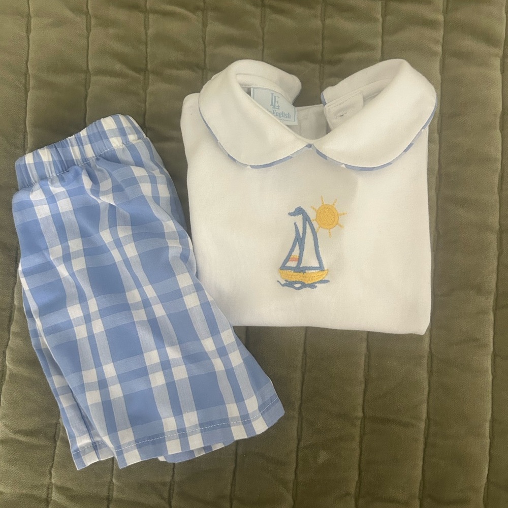 Little English sailboat appliqué set